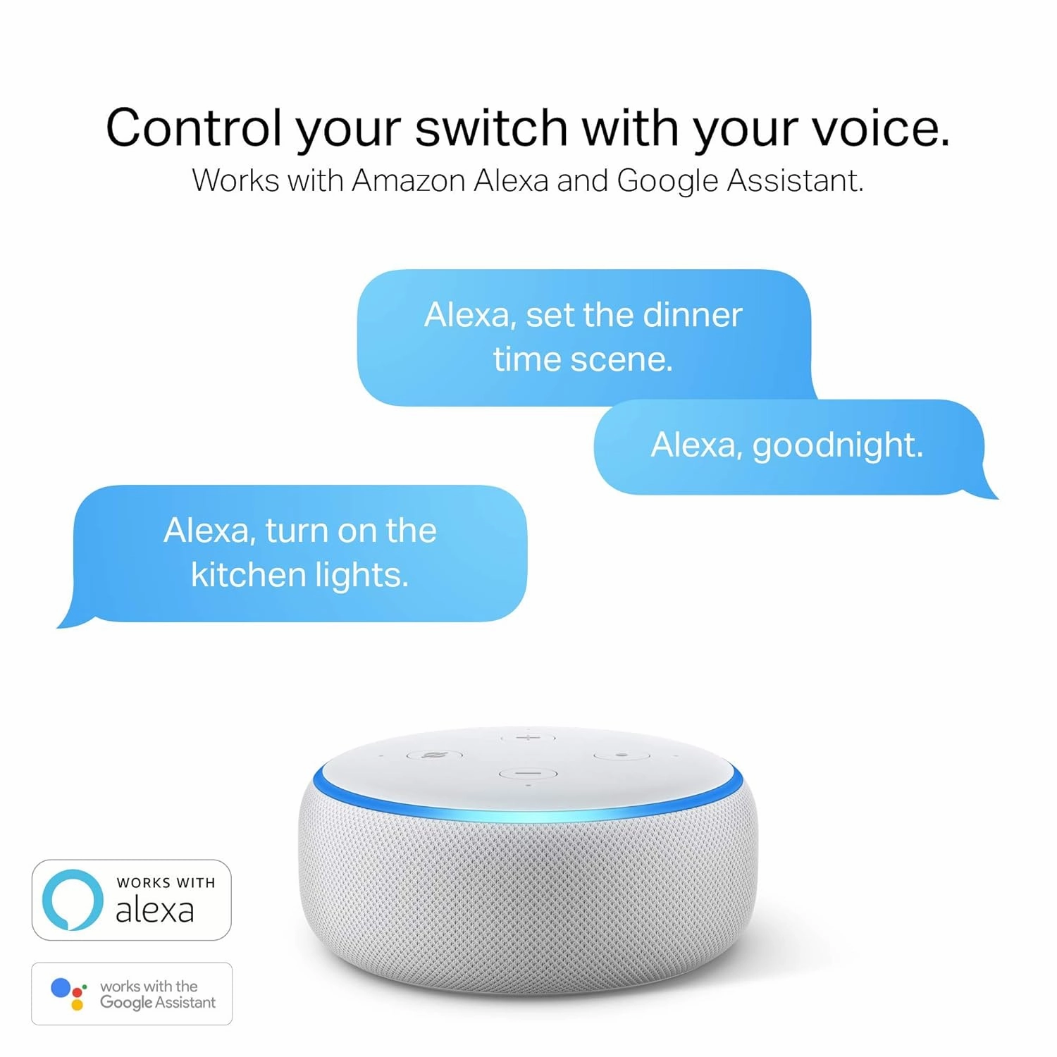Kasa Smart 3 Way Switch HS210, Needs Neutral Wire, 2.4GHz Wi-Fi Light Switch works with Alexa and Google Home, UL Certified, No Hub Required , white