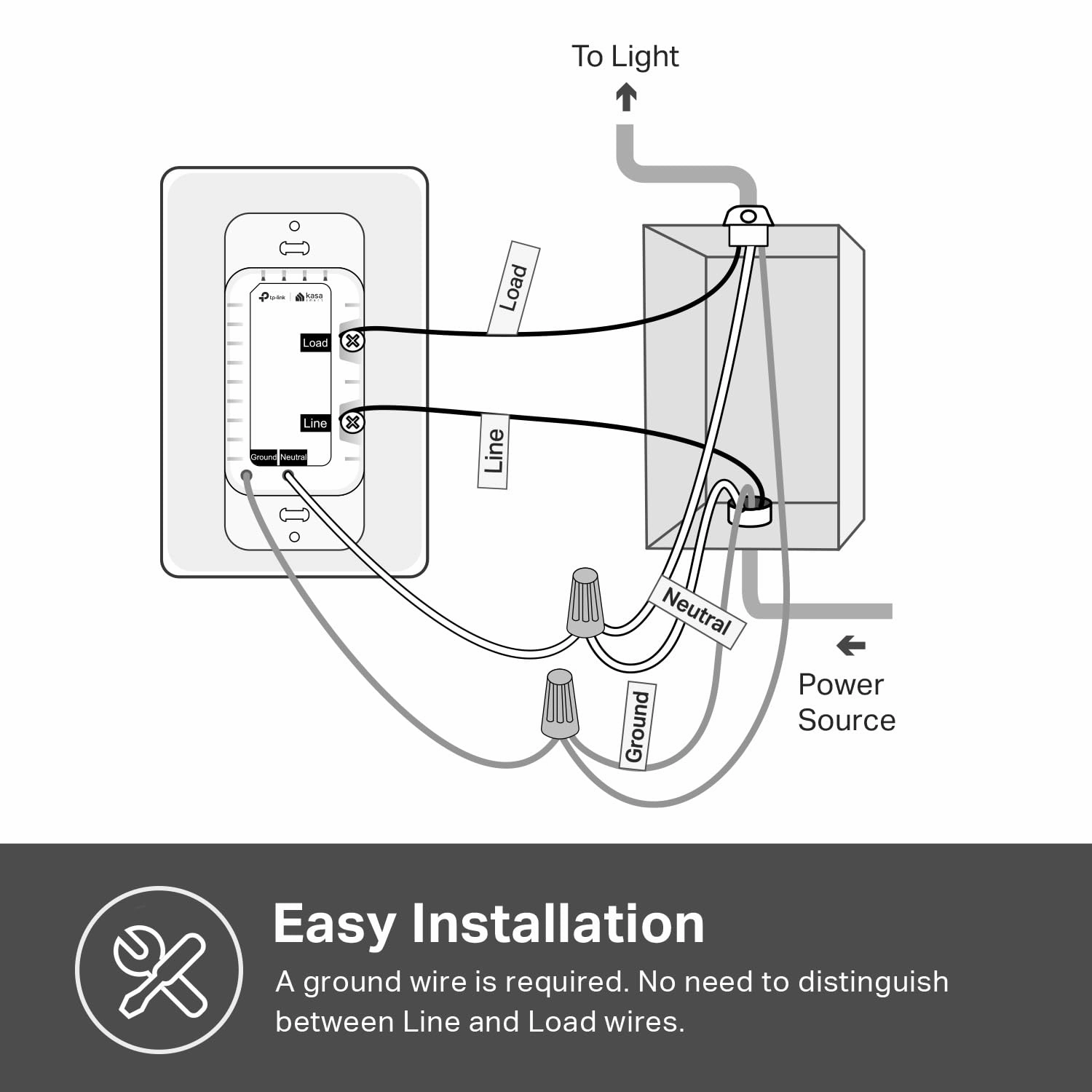 Kasa Smart Dimmer Switch HS220, Single Pole, Needs Neutral Wire, 2.4GHz Wi-Fi Light Switch Works with Alexa and Google Home, UL Certified, No Hub Required, 1 Pack