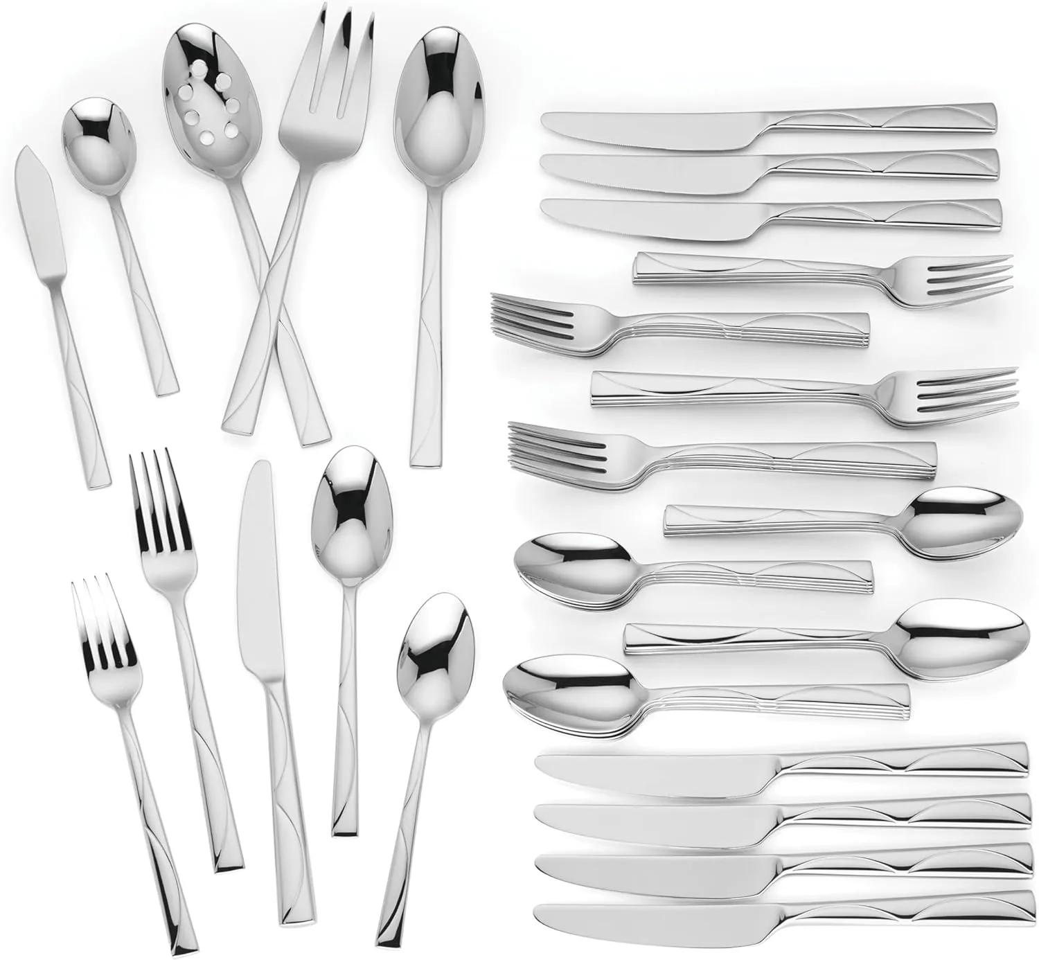 Kate Spade New York Park Circle 45-Piece Flatware Set, 7.55 LB, Metallic