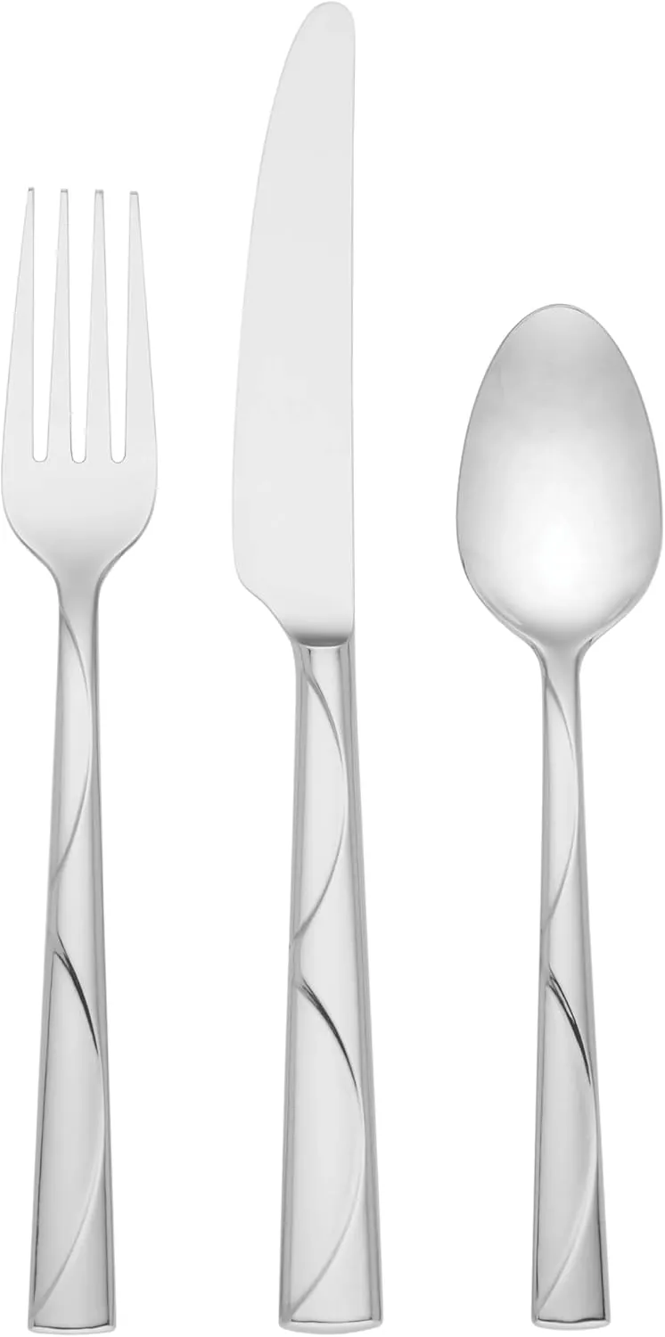 Kate Spade New York Park Circle 45-Piece Flatware Set, 7.55 LB, Metallic