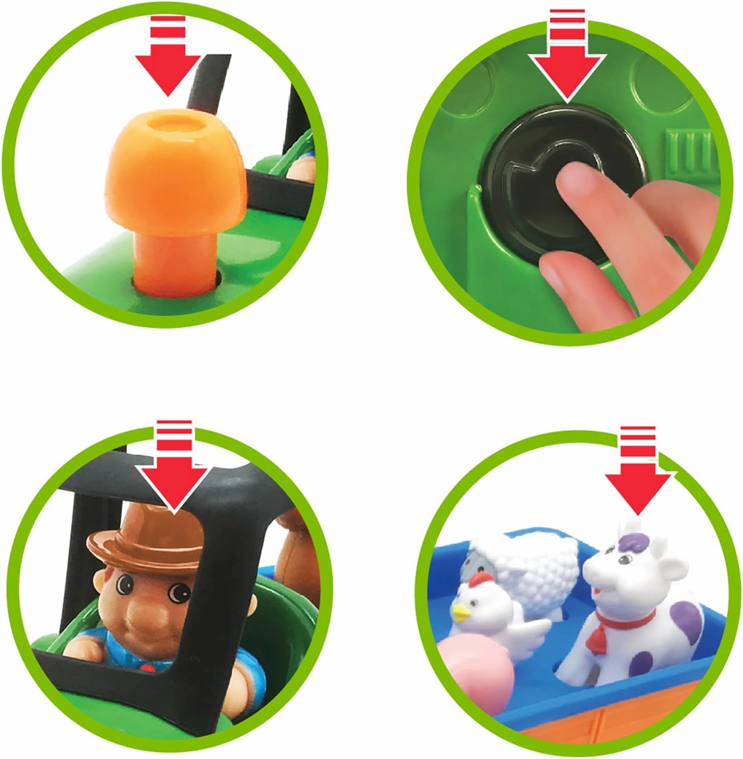 Kiddieland: Light N' Sound: Farm Tractor - Vehicle & Animal Toy Playset, 5 Realistic Sounds Animal Figures, Farmer Figure, Kids & Toddlers Ages 1 