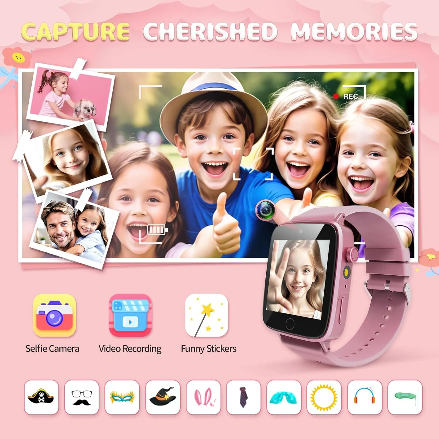 Kids Watches for Girls Toys Age 4-12, ZUODUN Smart Watch for Kids with Camera, 26 Puzzle Games, Alarm Clock, Pedometer, Audiobook, Learn Card, Toddler Watch Birthday Gift for 8 9 10 Year Old Girl