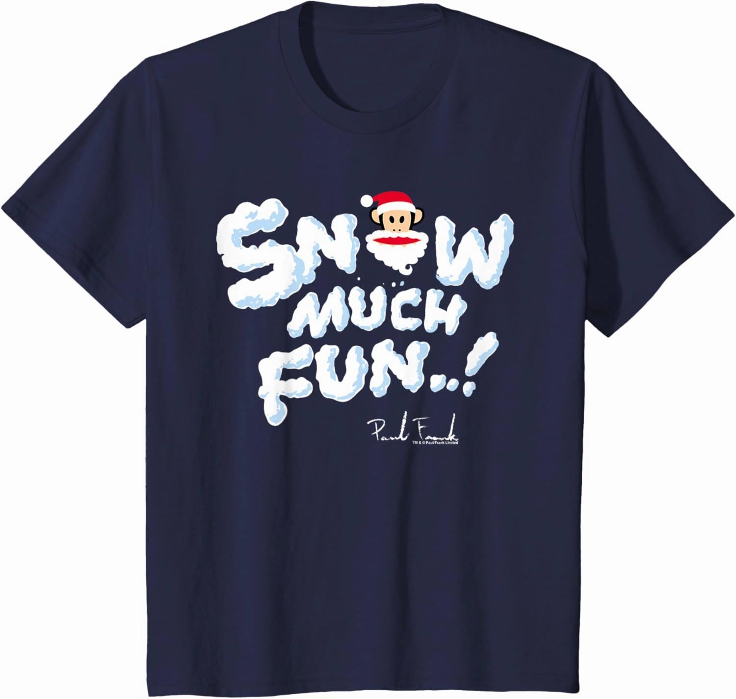 Kids Paul Frank Santa Julius Monkey Snow Much Fun Christmas Kids T-Shirt