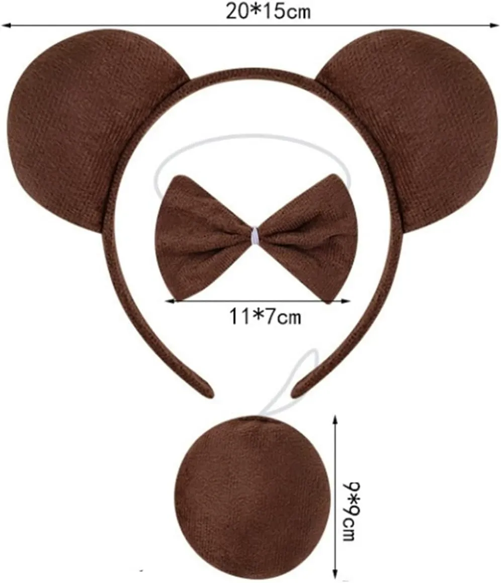 Kirei Sui Kids Animal Costume Brown Bear Pig Black Cat Donkey Kangaroo Tiger Monkey Tutu Ear Headband Bowtie Tail Paws