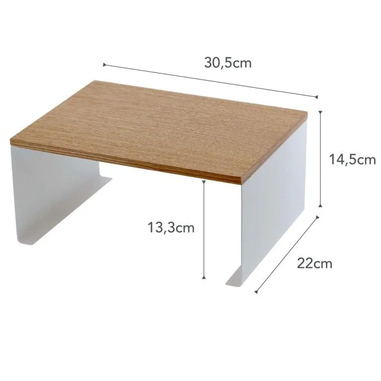 Kitchen rack L with wood top - Tosca - white