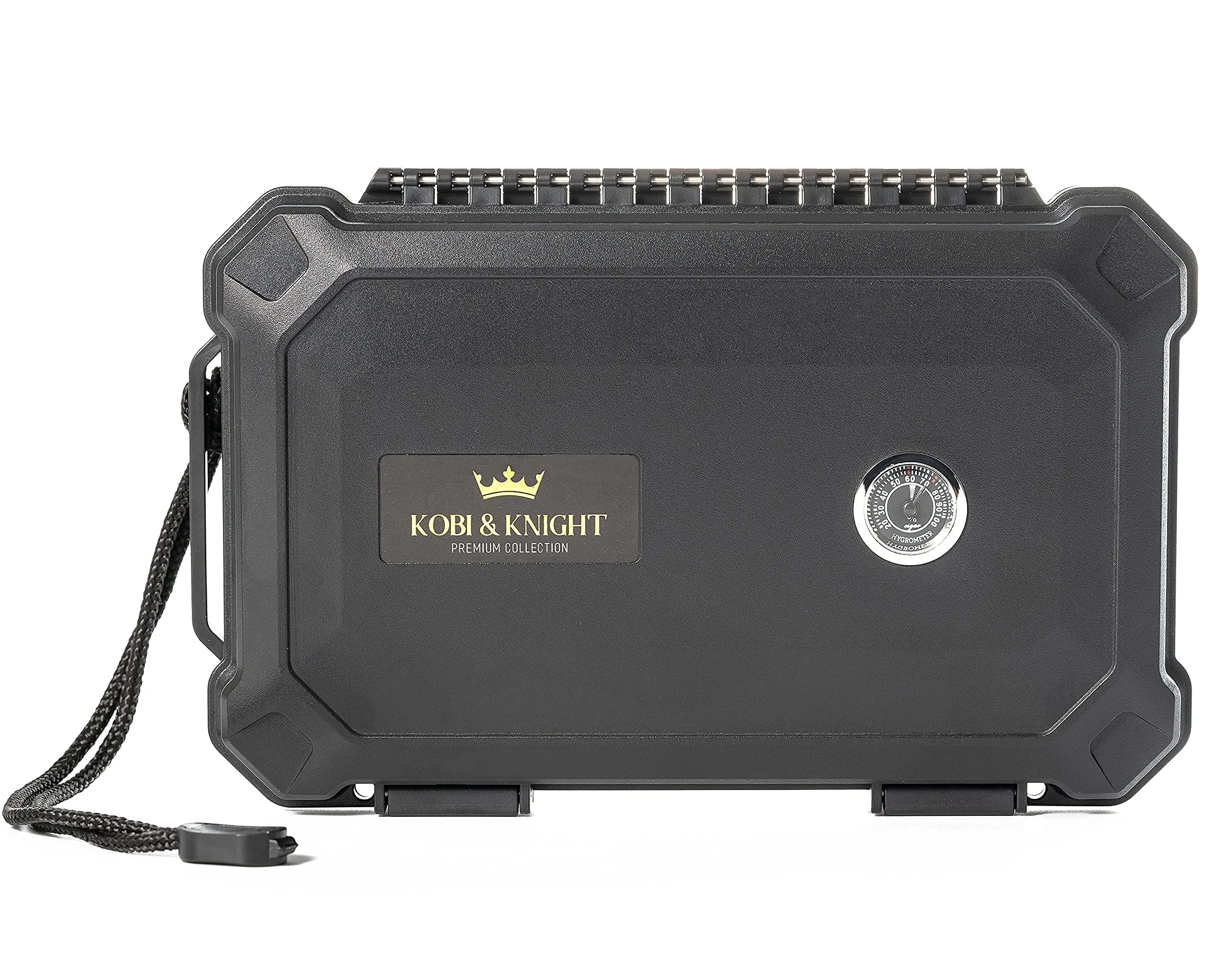 Kobi & Knight Travel Cigar Humidor with Hygrometer - Case for 6 x 8-Inch Cigars -Waterproof Dustproof Portable Cigar - Shockproof Humidor Kit - Cigar Aficionados Accessories - Cigars Gift Set for Men