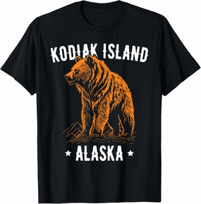 Kodiak Island Alaska USA Grizzly Bear Design T-Shirt