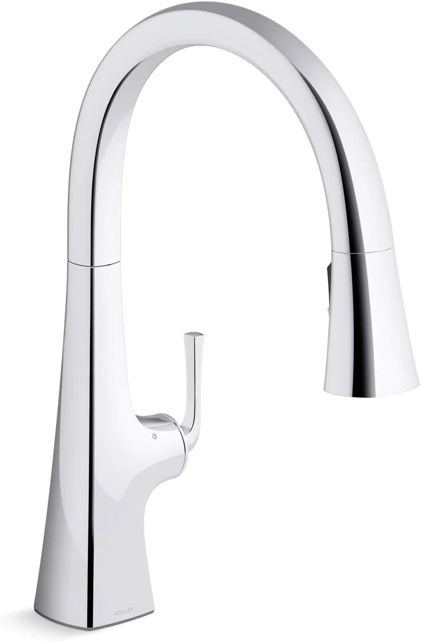 Kohler 22068-WB-CP Graze Touchless Smart Voice Control, Kitchen Sink Faucet Konnect, Polished Chrome