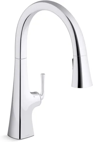 Kohler 22068-WB-CP Graze Touchless Smart Voice Control, Kitchen Sink Faucet Konnect, Polished Chrome