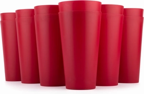 KX-WARE 32-ounce Plastic Tumblers Large Drinking Glasses, set of 12 Red