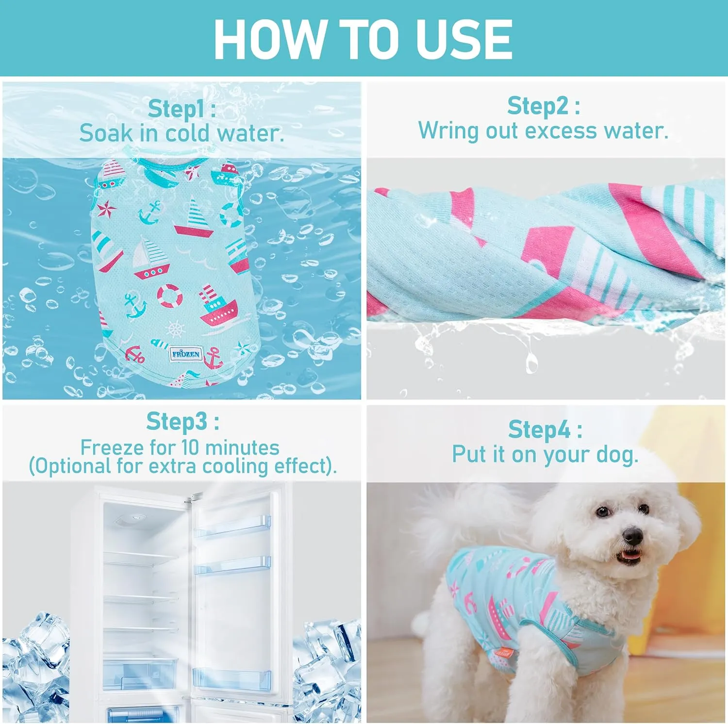 KYEESE 2 Pack Dog Cooling Shirts Breathable Lightweight Instant Cooling Dog Vest for Small Medium Dogs Quick Dry Sleeveless Vest Pet T-Shirts for Hunting, Training, Camping，L