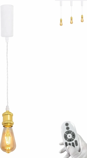 L-Type Track Light Pendants Adjustable Cord TX Control Timer Smart LED Edison Bulbs Track Mount Timer Pendant Light Decorate for Shop Customizable for DIY Project,9 Colors,Gold