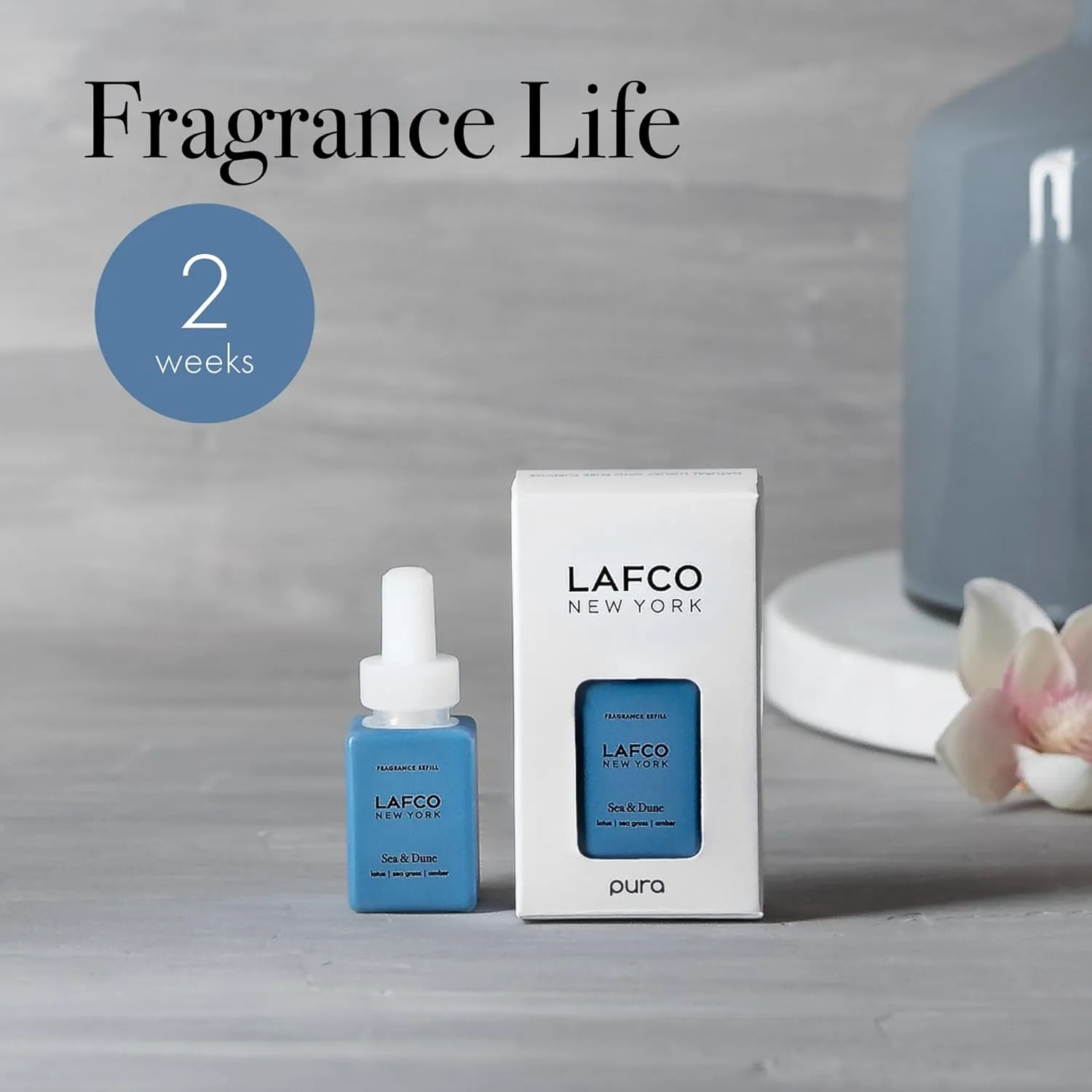 LAFCO New York Pura Smart Device Refill, Sea & Dune - Vial Delivers Up to 2 Weeks of Fragrance Life - Made in the USA