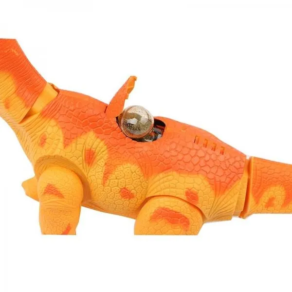 Large Size Brachiosaurus Lays Eggs Walking Dinosaur Battery Operated Toy with Sound Light Projection Function - Orange