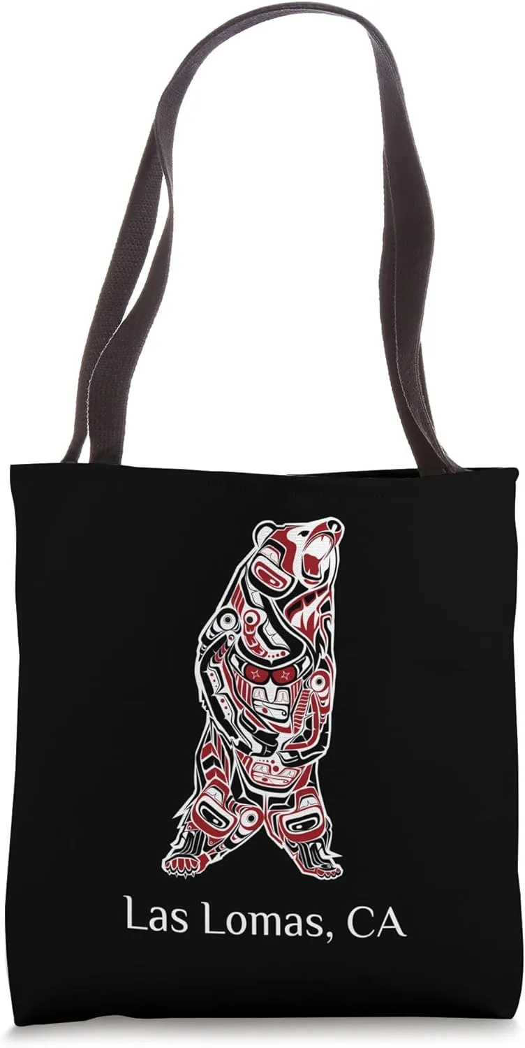 Las Lomas CA Native American Brown Grizzly Bear Tote Bag