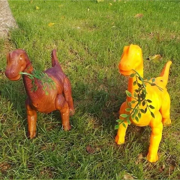Lays Eggs Brachiosaurus Dinosaur Battery Operated Toy with Sound Light Projection Function - Brown