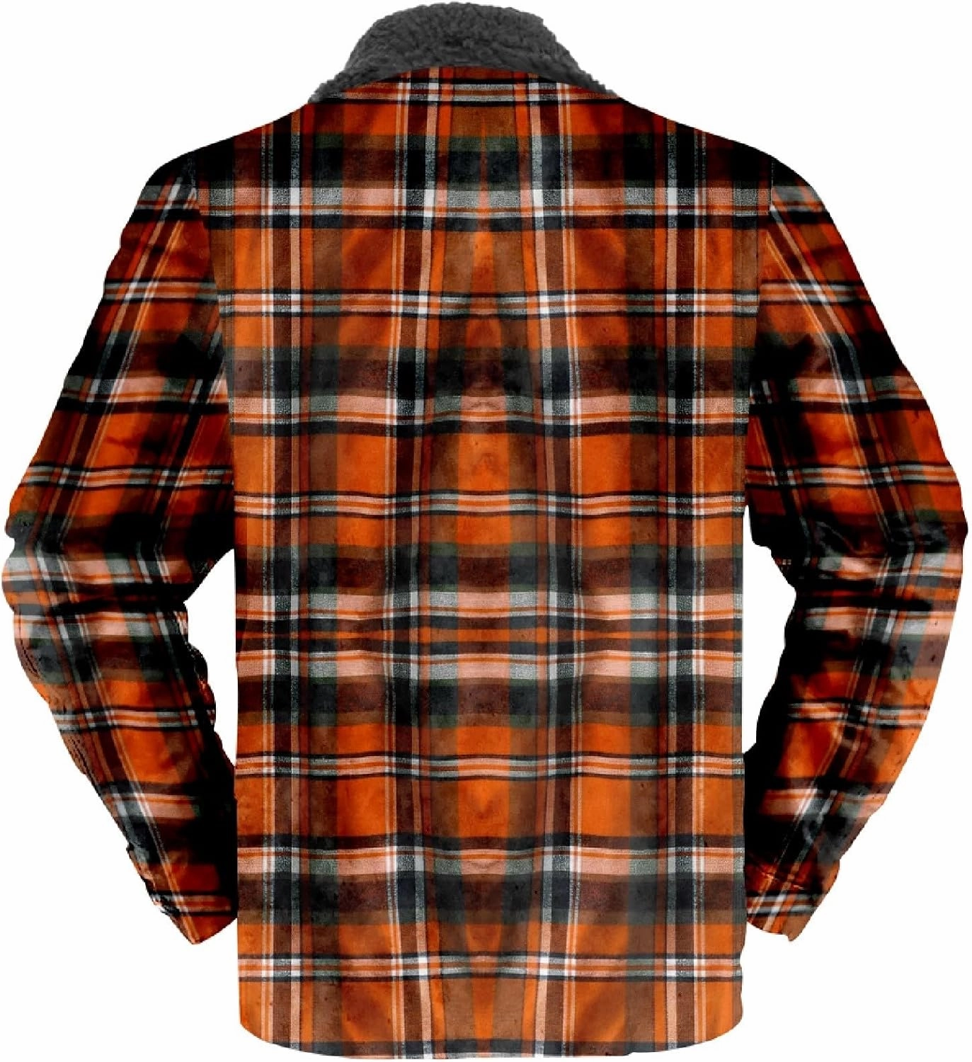 LCMTWX Men's Fleece Lined Flannel Shirt Jacket Winter Plaid Button Down Stand Collar Snow Coat Jacket Outwear with Casual