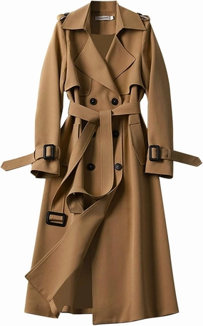 LCMTWX Winter Coat Women Long Coat Outwear Womens Elegant Windbreaker Wild Winter Women's Coat Trench Coat Women Trench