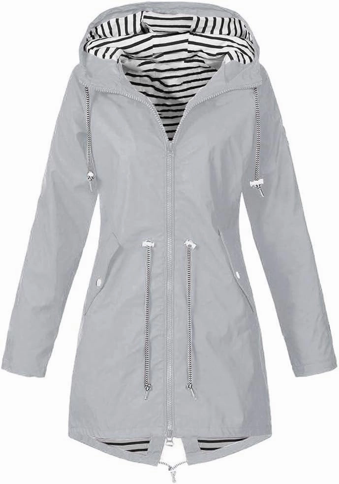 LCMTWX Womens rain coat winter Waterproof Windproof Outdoor Coat Plus Women's Coat Windbreaker Trench Coat Rain Jacket