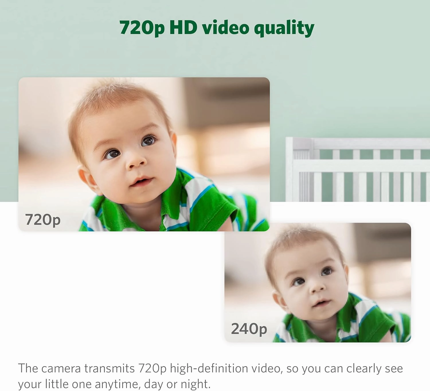 LeapFrog LF915-2HD Baby Monitor, 2 Cameras, 5” 720p Screen, 360° Pan-Tilt-Zoom, Color Night Vision, Night Light, Two-Way Intercom, Secured Transmission No WiFi