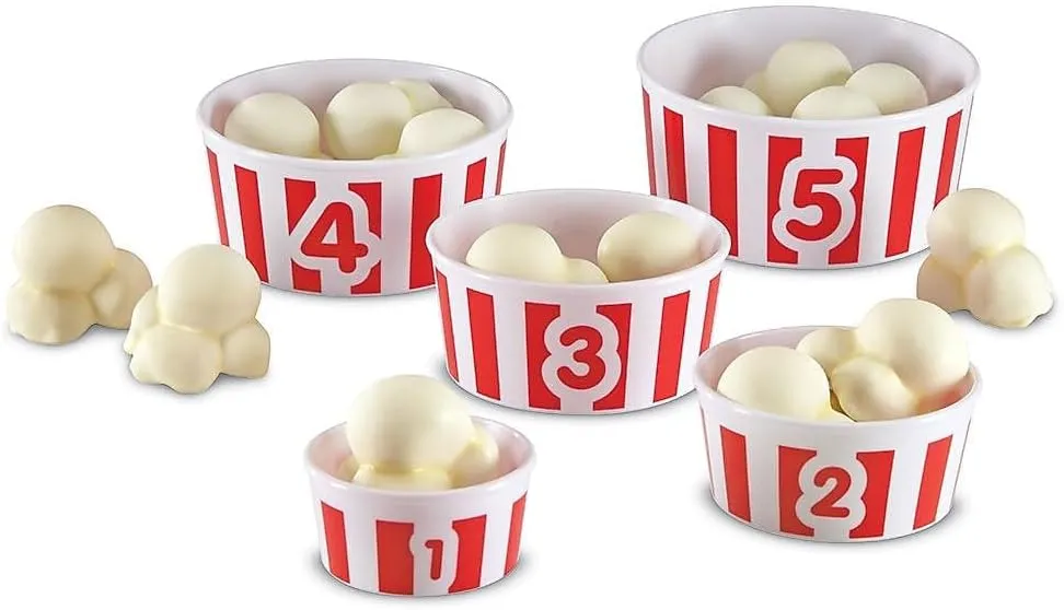 Learning Resources Smart Snacks Count 'em Up Popcorn, Counting Game, Math Games, Set of 15, Ages 2 