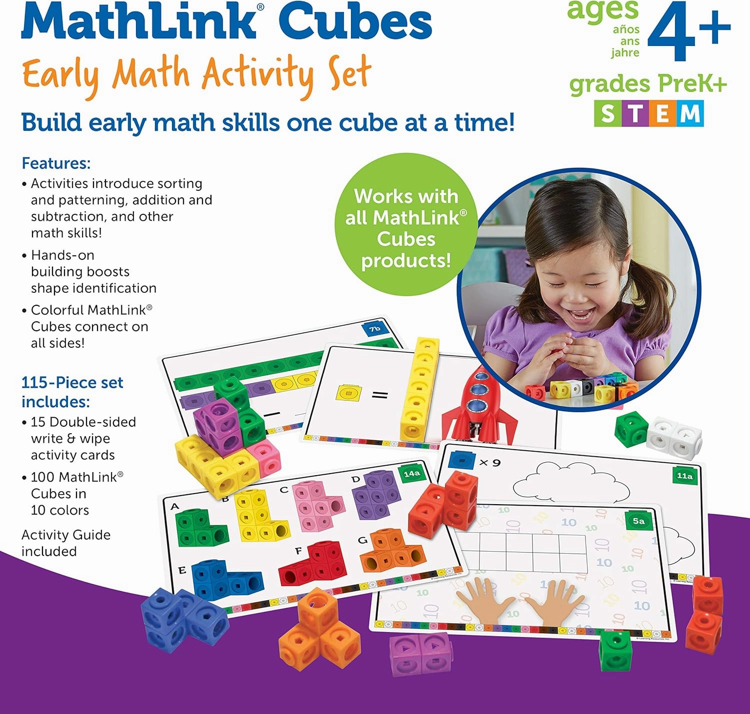 Learning Resources MathLink Cubes Early Math Activity Set