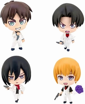 Levi Figures Eren Jaeger/Armin Arlert Anime Figure 4PCS/6PCS PVC Anime Action Figurine for Fans 5CM