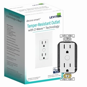 Leviton ZW15R-1BW Decora Smart Tamper-Resistant Outlet with Z-Wave Technology, 1 Pack, White