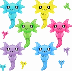 Leyndo 6 Pcs 24 Inch Inflatable Axolotl Pool Toys PVC Colorful Axolotl Outdoor Decorations Blow up Decor Axolotl Pool Hanging Decorations for Beach Summer Supplies Party Favor