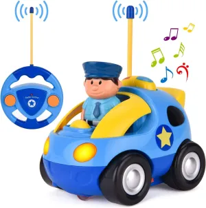 Liberty Imports My First Cartoon RC Remote Control Cars for Toddlers Ages 1-3, Radio Control Toy for Baby, Kids 18 Months  (Police Car)