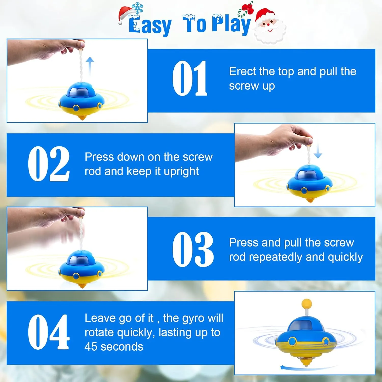 Light Up Spining Top Toy with Flashing Lights, Learning/Sensory Toys for Toddlers, Fidget Toys for Adult and Kids, Birthday Party Favors Toys for 3 4 5 6 7 8 9 10 Year Old Boys Girls