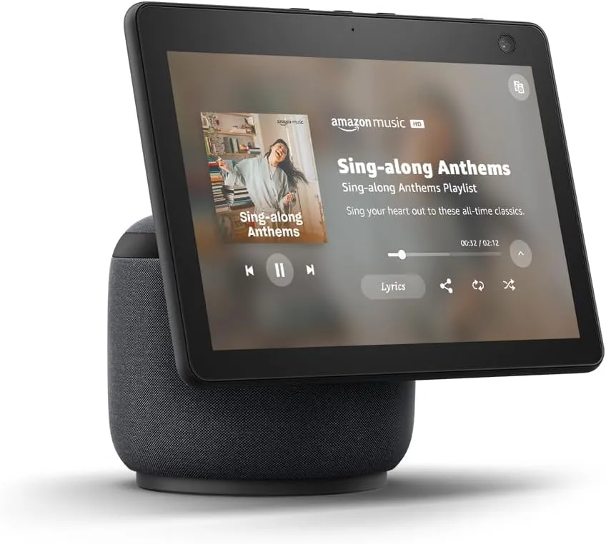 Like-New Amazon Echo Show 10 (newest model), HD smart display with premium sound, motion and Alexa, Charcoal
