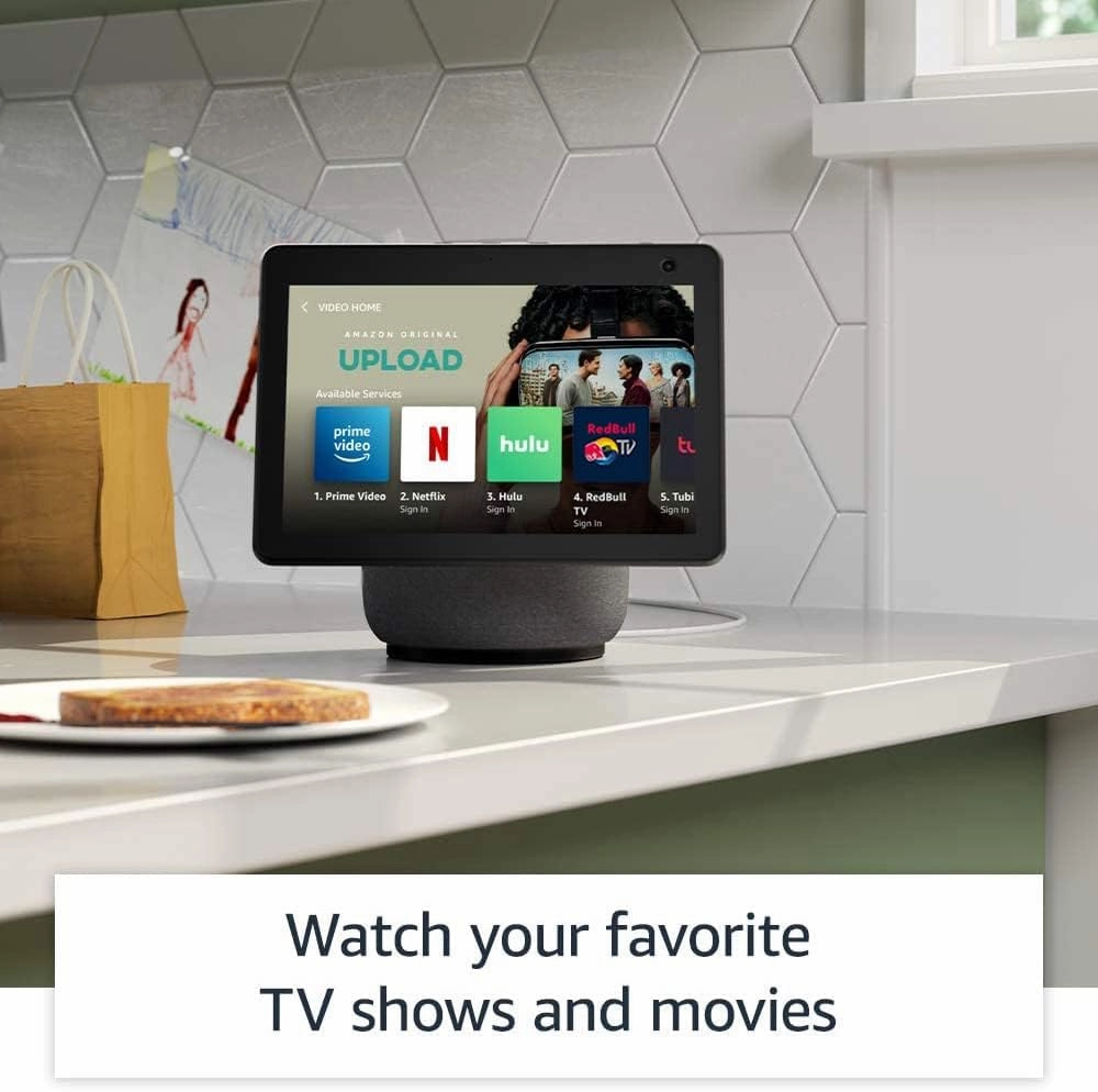 Like-New Amazon Echo Show 10 (newest model), HD smart display with premium sound, motion and Alexa, Glacier White