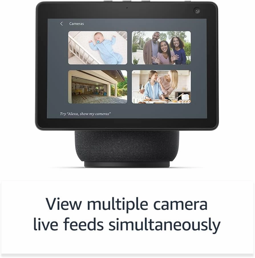 Like-New Amazon Echo Show 10 (newest model), HD smart display with premium sound, motion and Alexa, Glacier White