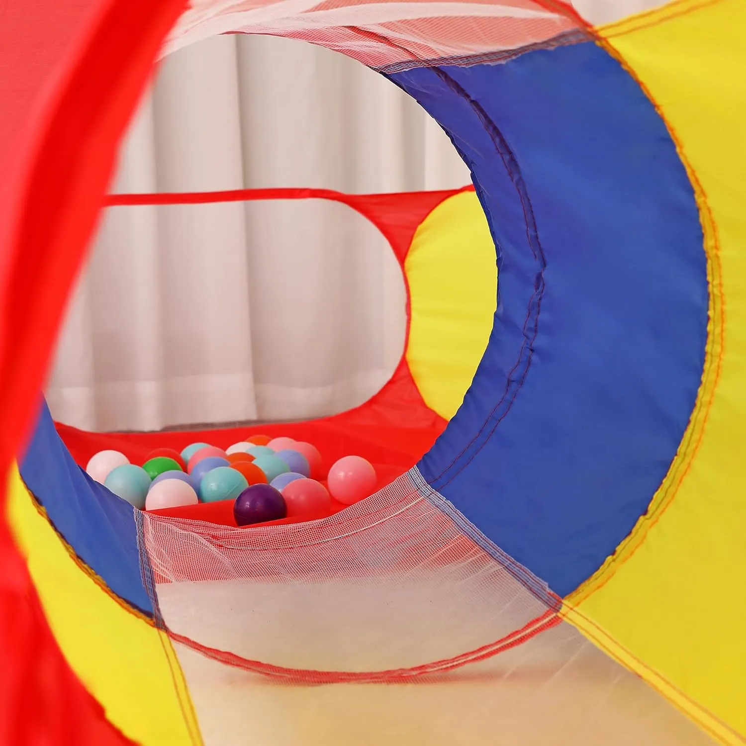 LimitlessFunN 3pc Pop Up Kids Play Tent, Crawl Tunnel, Ball Pit | Includes Carrying Case |, Children Indoor Playhouse for Baby, Toddlers, Boys & Girls, 47" D x 126" W x 34" H