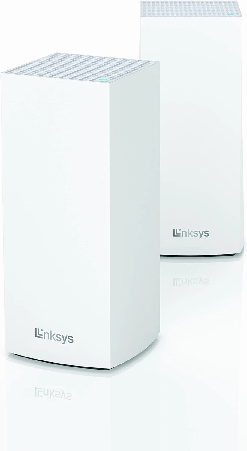 Linksys MX8000 /MX8400 Mesh WiFi Router - AX4000 WiFi 6 Router - Velop Tri-Band WiFi Mesh Router - WiFi 6 Mesh Computer Routers For Wireless Internet - Connect 80  Devices, 5,400 Sq Ft, 2-Pk