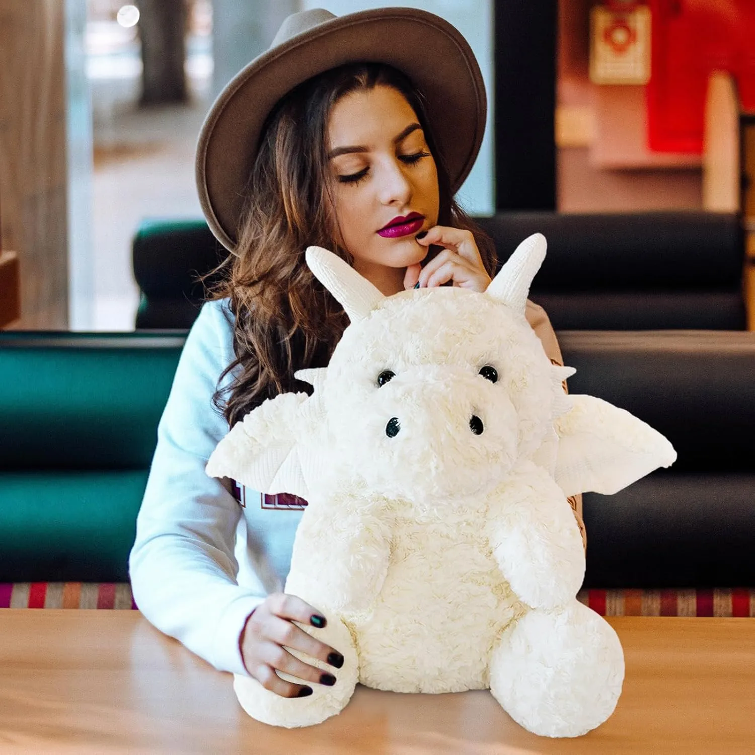 Little Flying Dragon - Cute Stuffed Animal Plush Toy - Adorable Soft Dragons Toy Plushies and Gifts - Perfect Present for Kids (White,11.81in/30cm)