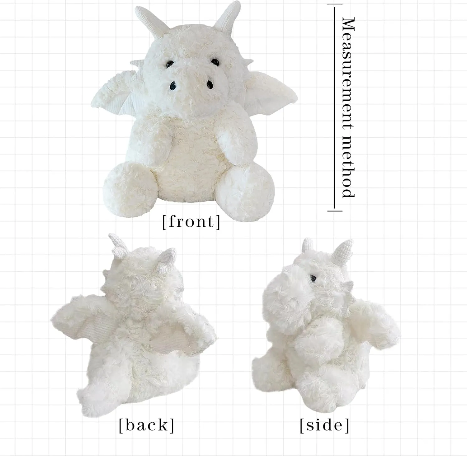 Little Flying Dragon - Cute Stuffed Animal Plush Toy - Adorable Soft Dragons Toy Plushies and Gifts - Perfect Present for Kids (White,11.81in/30cm)