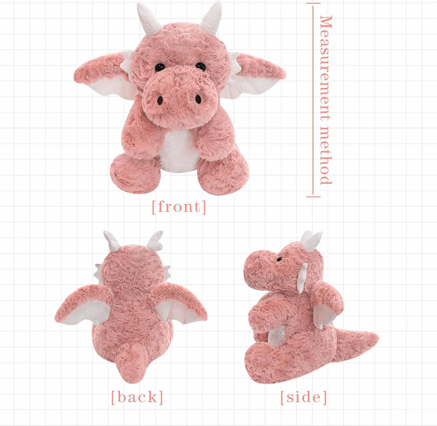 Little Flying Dragon - Cute Stuffed Animal Plush Toy - Adorable Soft Dragons Toy Plushies and Gifts - Perfect Present for Kids (Pink,16.53in/42cm)