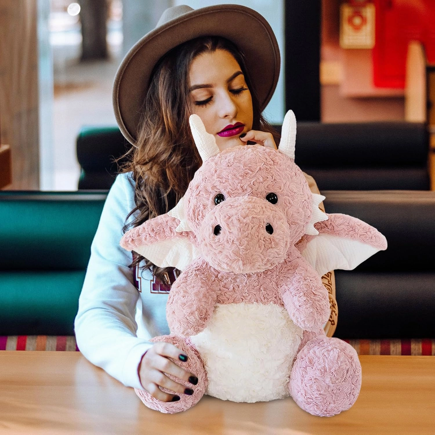 Little Flying Dragon - Cute Stuffed Animal Plush Toy - Adorable Soft Dragons Toy Plushies and Gifts - Perfect Present for Kids (Pink,16.53in/42cm)