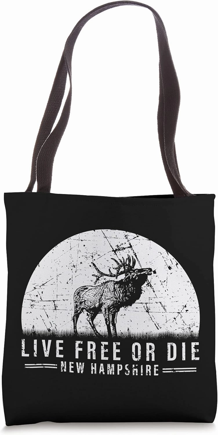 Live Free Or Die New Hampshire Nature Vintage Graphic Tote Bag