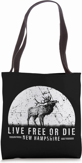 Live Free Or Die New Hampshire Nature Vintage Graphic Tote Bag