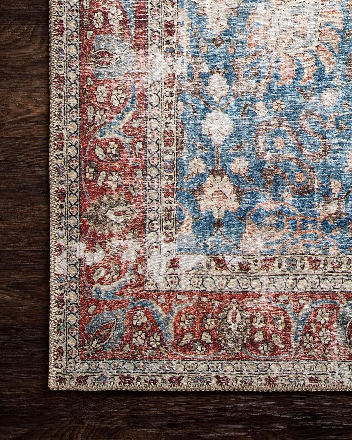 Loloi II Loren Blue/Brick 8'-4" x 11'-6" Area Rug