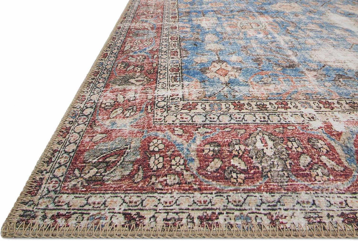 Loloi II Loren Blue/Brick 8'-4" x 11'-6" Area Rug
