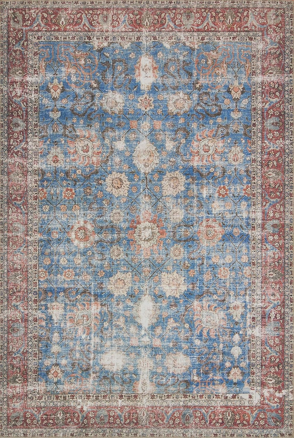 Loloi II Loren Blue/Brick 8'-4" x 11'-6" Area Rug
