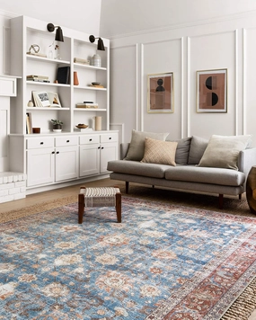 Loloi II Loren Blue/Brick 8'-4" x 11'-6" Area Rug