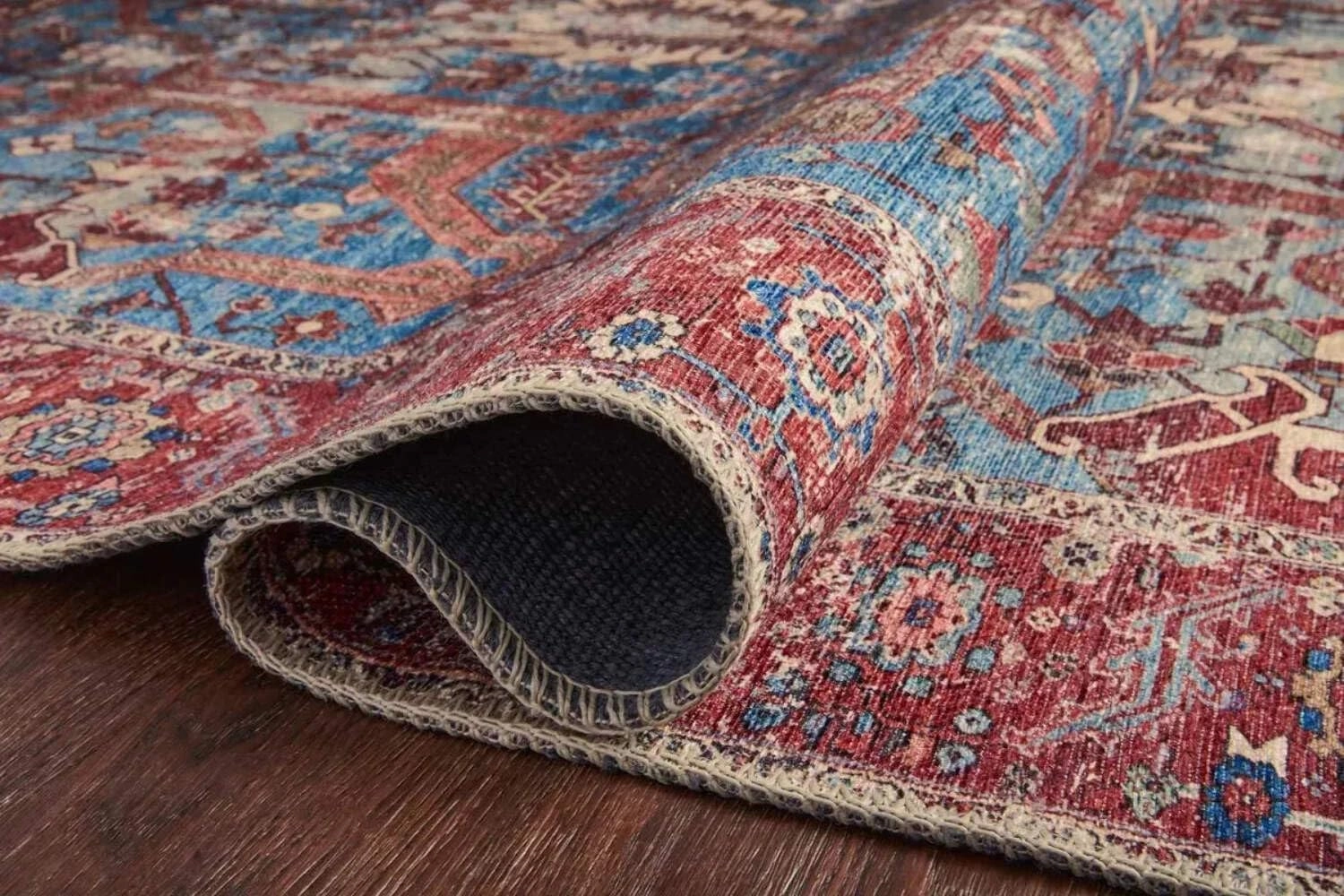 Loloi II Loren Blue/Red 8'-4" x 11'-6" Area Rug