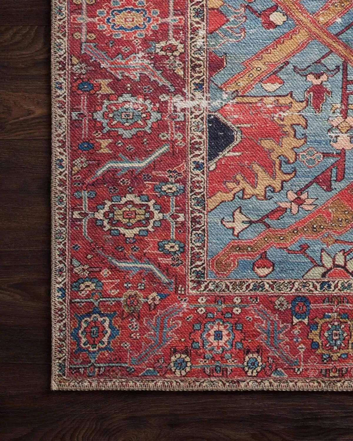 Loloi II Loren Blue/Red 8'-4" x 11'-6" Area Rug