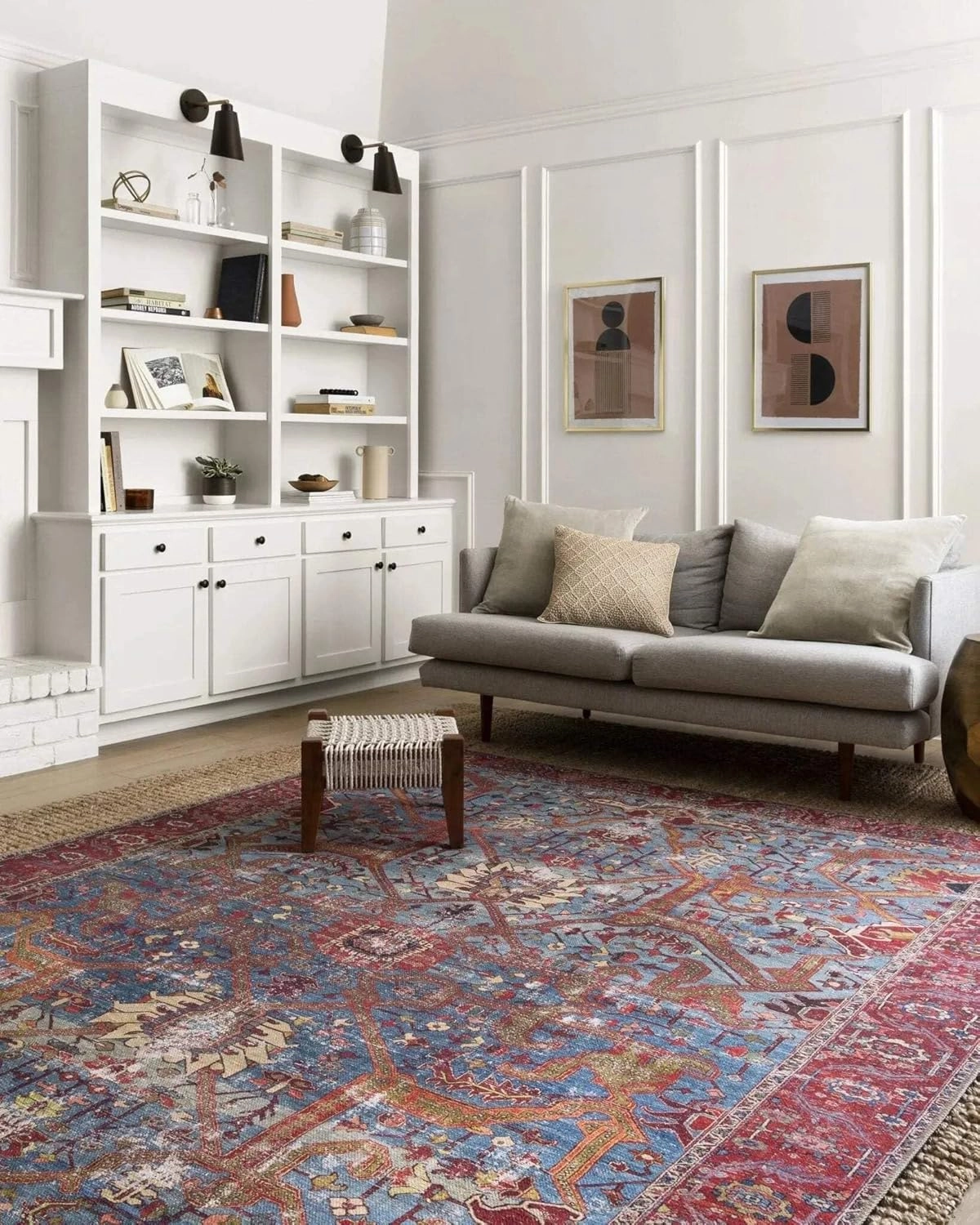 Loloi II Loren Blue/Red 8'-4" x 11'-6" Area Rug
