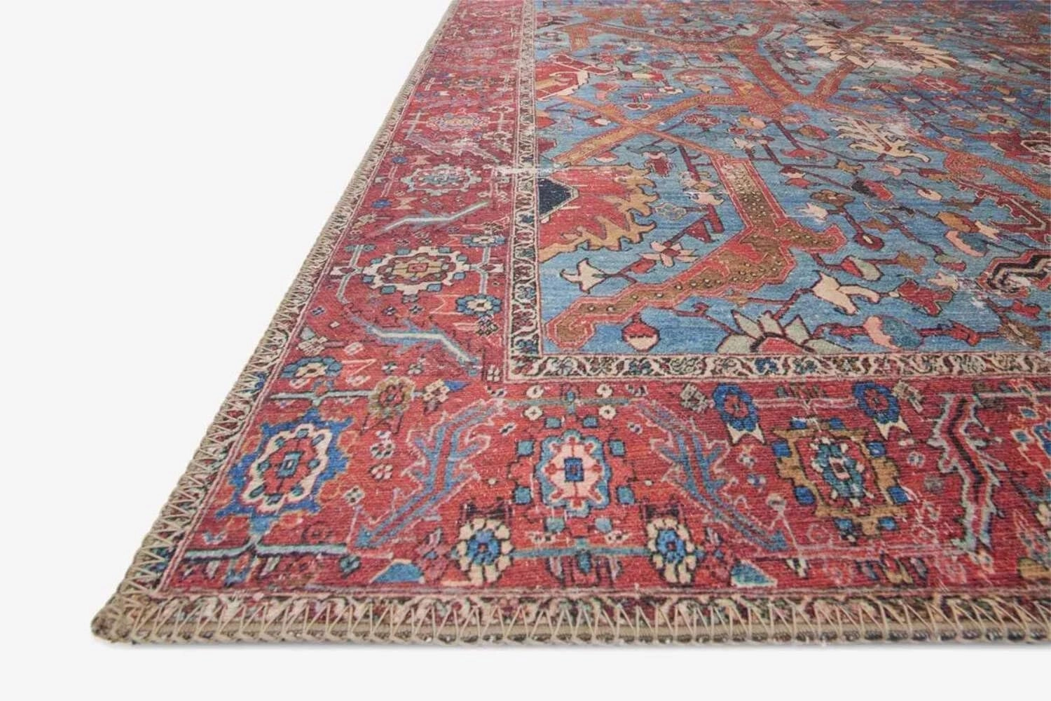 Loloi II Loren Blue/Red 8'-4" x 11'-6" Area Rug